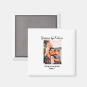 ハッピーホリデー写真モダンラブシンプルファミリーmo マグネット (正面/裏面)