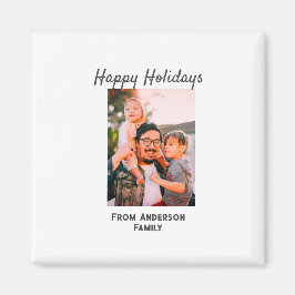 ハッピーホリデー写真モダンラブシンプルファミリーmo マグネット