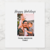 ハッピーホリデー写真モダンラブシンプルファミリーmo ワインラベル (シングルラベル)