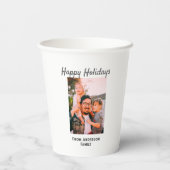 ハッピーホリデー写真モダンラブシンプルファミリーmo 紙コップ (裏面)