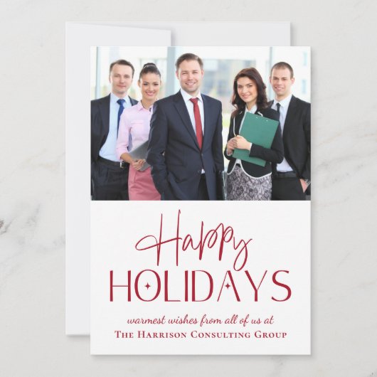 ハッピーホリデー写真企業のクリスマスカード (正面)