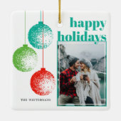 ハッピーホリデー写真 セラミックオーナメント (裏面)
