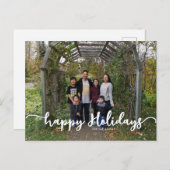 ハッピーホリデー台本書道家族の写真 シーズンポストカード (正面/裏面)