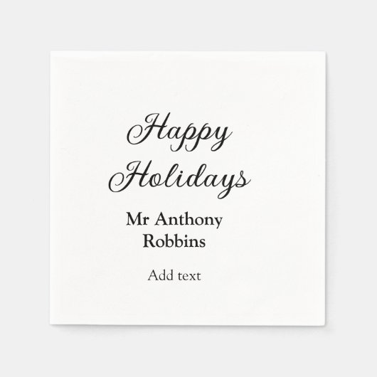 ハッピーホリデー名を追加する日付の年のシンプルminimChri スタンダードカクテルナプキン (正面)