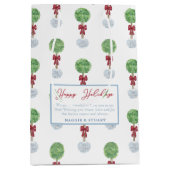 ハッピーホリデー名門私立校風のトピアリーツリーサンキュー ミディアムペーパーバッグ (正面)