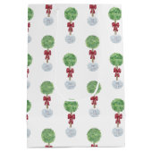 ハッピーホリデー名門私立校風のトピアリーツリーサンキュー ミディアムペーパーバッグ (裏面)