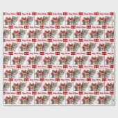 ハッピーホリデー子猫たち ラッピングペーパー (フラット)