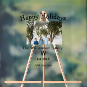 ハッピーホリデー家族の写真の名前の文字ye アクリルサイン (ニュートラル)