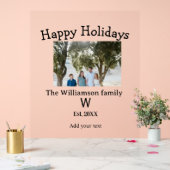 ハッピーホリデー家族の写真の名前の文字ye アクリルサイン (ウェディング)