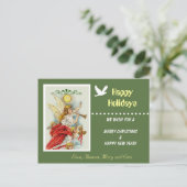 ハッピーホリデー家族の写真グリーティングポストカード。 シーズンポストカード (スタンド正面)