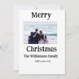 ハッピーホリデー家族の名前を追加フォトクリスマス シーズンカード