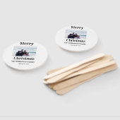 ハッピーホリデー家族の名前を追加フォトクリスマス ハンドファン (組立なし)