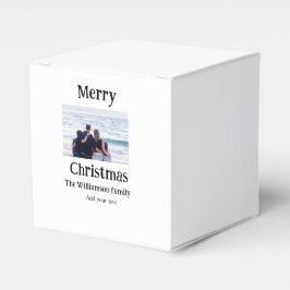 ハッピーホリデー家族の名前を追加フォトクリスマス フェイバーボックス