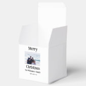 ハッピーホリデー家族の名前を追加フォトクリスマス フェイバーボックス (オープン)