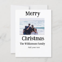 ハッピーホリデー家族の名前を追加フォトクリスマス ポストカード