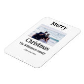 ハッピーホリデー家族の名前を追加フォトクリスマス マグネット (左側)