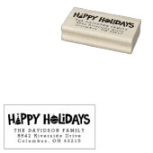 ハッピーホリデー差出人住所スタンプ ラバースタンプ (押印)