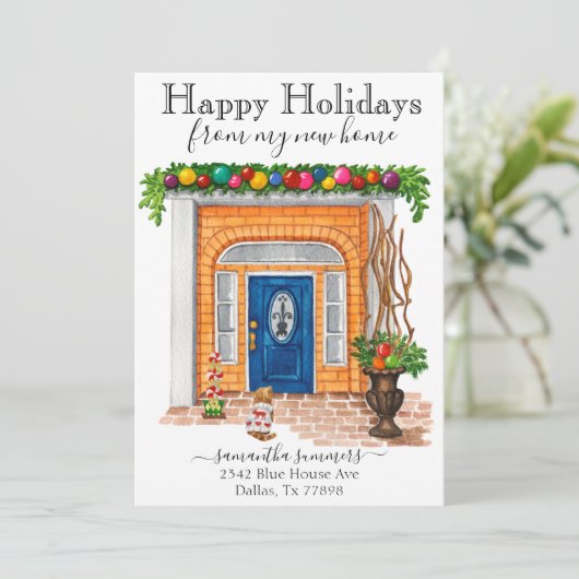 ハッピーホリデー引越し告知の移動 招待状 (スタンド正面)