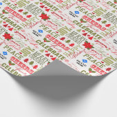 ハッピーホリデー応援カスタムロゴフォトクリスマス ラッピングペーパー (角)