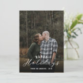 ハッピーホリデー手書縦型写真 シーズンカード (スタンド正面)