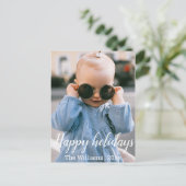 ハッピーホリデー手札付きスクリプトホリデー ポストカード (スタンド正面)