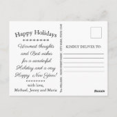 ハッピーホリデー手札付きスクリプトホリデー ポストカード (裏面)