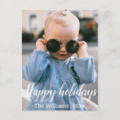 ハッピーホリデー手札付きスクリプトホリデー ポストカード (正面)