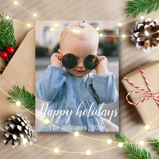 ハッピーホリデー手札付きスクリプトホリデー ポストカード