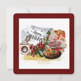 ハッピーホリデー折り畳みグリーティングカード シーズンカード