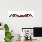 ハッピーホリデー文字デザイン ポスター (ホームオフィス)