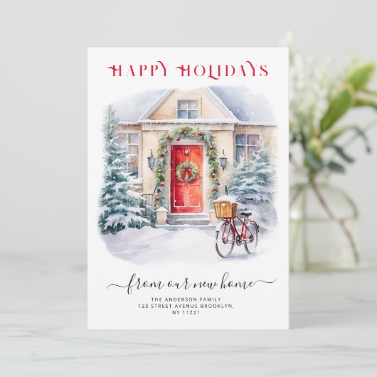 ハッピーホリデー新しいホームムービングアナウンス シーズンカード (スタンド正面)