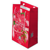 ハッピーホリデー新年ビジネスロゴ 赤 スモールペーパーバッグ (裏面アングル)