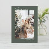 ハッピーホリデー書道フォトグリーン シーズンカード (スタンド正面)