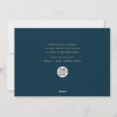 ハッピーホリデー書道台本ビジネス |金ゴールド シーズンカード (裏面)