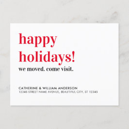 ハッピーホリデー来引っ越しました訪問移動 案内ポストカード