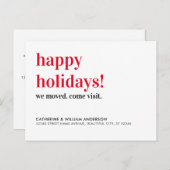 ハッピーホリデー来引っ越しました訪問移動 案内ポストカード (正面/裏面)