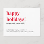ハッピーホリデー来引っ越しました訪問移動 案内ポストカード (正面)