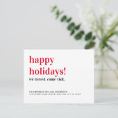 ハッピーホリデー来引っ越しました訪問移動 案内ポストカード (スタンド正面)
