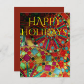 ハッピーホリデー染色オーナメント シーズンカード (正面/裏面)