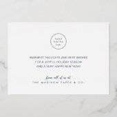 ハッピーホリデー株式会社チームビジネスの写真とロゴ 箔シーズンカード (裏面)