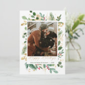 ハッピーホリデー水の色の緑の金ゴールド赤いホリー (スタンド正面)