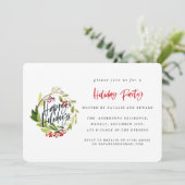 ハッピーホリデー水の色パーティの招待状。 シーズンカード (スタンド正面)