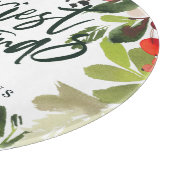 ハッピーホリデー水彩フローラ葉 カッティングボード (角)