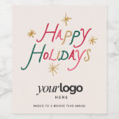 ハッピーホリデー法人ワインボトルラベル ワインラベル (シングルラベル)