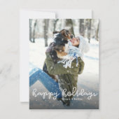 ハッピーホリデー甘いシンプルクリスマスフォト シーズンカード (正面)