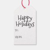 ハッピーホリデー白黒からカワイイ空白のー ギフトタグ (正面)