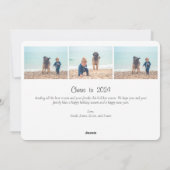 ハッピーホリデー紙吹雪スクリプトクリーム3写真 シーズンカード (裏面)