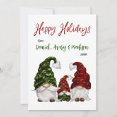 ハッピーホリデー素朴ウォータカラー格言ファミリー シーズンカード (正面)