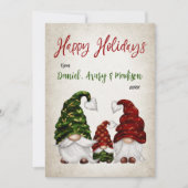 ハッピーホリデー素朴ウォータカラー格言ファミリー シーズンカード (正面)