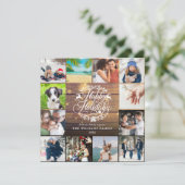 ハッピーホリデー素朴ウッド12フォトコラージュ シーズンカード (スタンド正面)